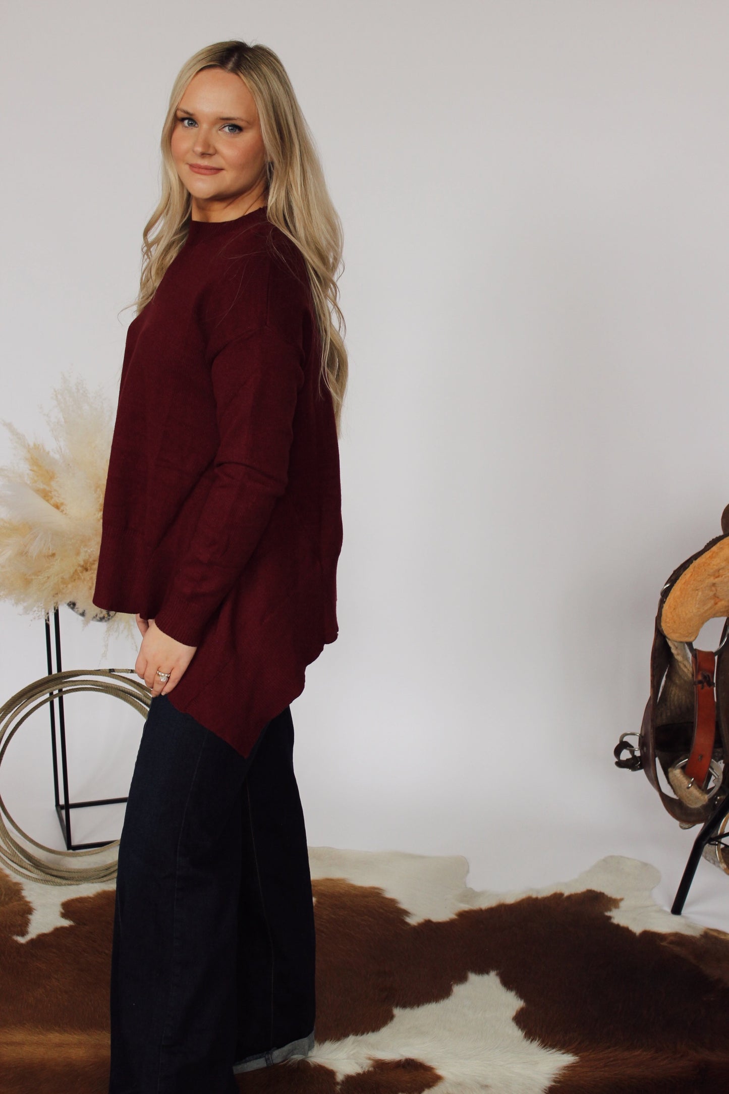 Maroon Trapeze Sweater