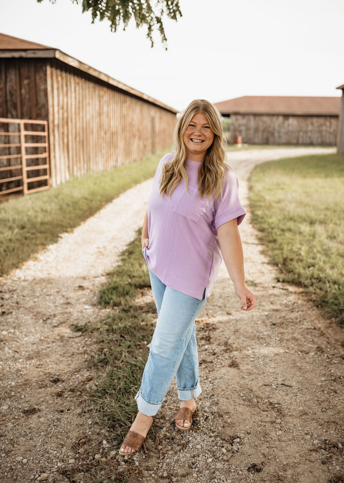 Lavender Pocket Shirt - PLUS SIZE