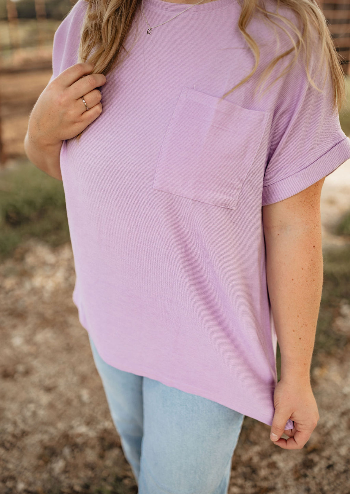 Lavender Pocket Shirt - PLUS SIZE