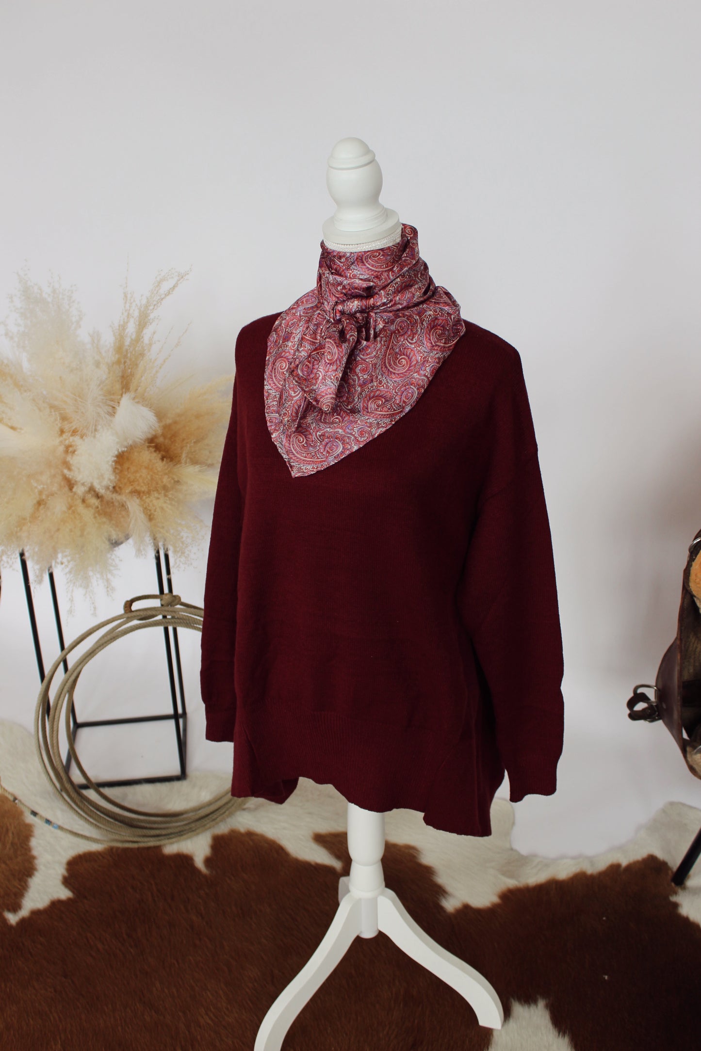 Maroon Trapeze Sweater